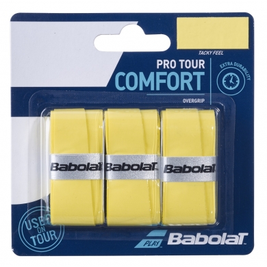 Babolat Overgrip Pro Tour (Komfort) 0.6mm słoneczny żółty 3 szt.